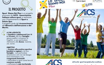 Sport siamo noi plus: al via le attività del progetto con l’open day del 29 aprile a Galatea